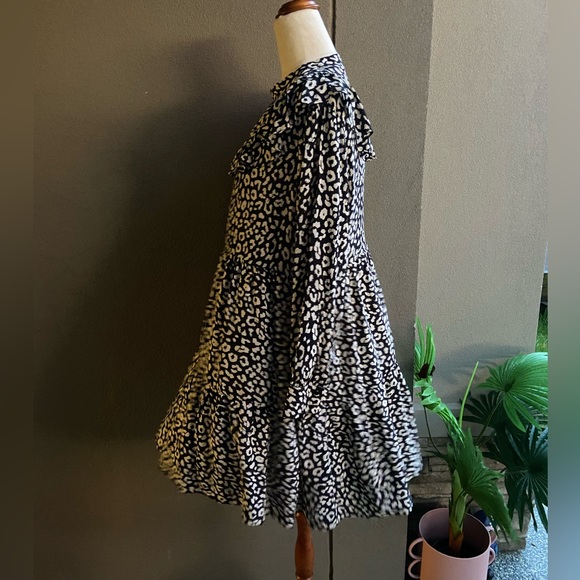 Zara Animal Print Long sleeve Smock dress size Large - Picture 10 of 14
